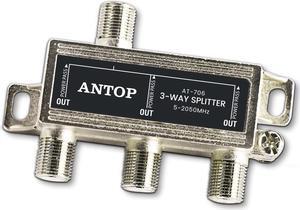 3 Way TV Signal Splitter,ANTOP Digital Coax Cable Splitter 2GHz- 5-2050MHz High Performance for Satellite/Cable TV Antenna, Welcome to consult