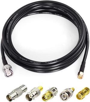 SUPERBAT SMA Male to BNC Male Cable 6.5ft + 5pcs RF Coax Adapter Kit SMA to BNC Cable SMA BNC Adapter Cable Kit for RF Applications/Antennas/Wireless LAN Devices/Wi-Fi Radios External Antenna etc