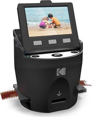 Kodak SCANZA Digital Film & Slide Scanner - Converts 35mm, 126, 110, Super 8 & 8mm Film Negatives & Slides to JPEG - Includes Large Tilt-Up 3.5" LCD, Easy-Load Film Inserts, Adapters & More
