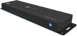 Prophecy ligent 1x8 HDMI Splitter 4K 60Hz HDR  4K @60Hz 4:4:4, 18Gbps, Auto Scaling, HDMI 2.0a, HDCP 2.2, 3D, EDID, Cascadable, Firmware Upgradeable, 8 Port, 1 in 8 Out, TAA Compliant