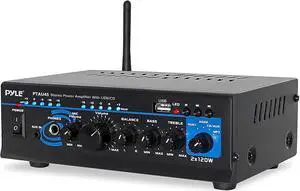 Home Bluetooth Audio Power Amplifier 2X120 Watt - Portable 2 Channel Surround Sound Stereo Receiver w/ USB - Amplified Subwoofer Speaker, CD DVD, MP3, iPhone, Phone, Theater, PA System - South City M