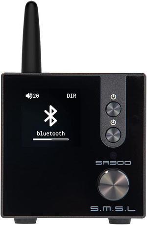 S.M.S.L SA300 HiFi Digital Amplifier, Infineon's MA12070 Chip Class D Power Amp, RCA USB Bluetooth 5.0 APTX Input, Multiple EQ Modes with Remote Control (Black)