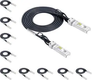 SFP+ DAC Twinax Cable - 10GBASE-CU Passive Direct Attach Copper SFP Cable for Cisco SFP-H10GB-CU2M, Ubiquiti UniFi UC-DAC-SFP+, Meraki, Fortinet, D-Link, 2-Meter(6.6ft), 10-Pack