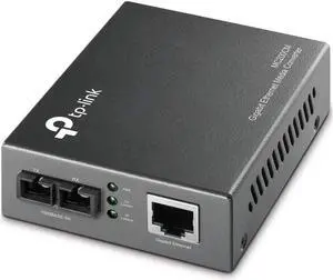 Xiaogan Gigabit SFP to RJ45 Fiber Media Converter, Fiber to Ethernet Converter 10/100/1000Mbps RJ45 Port to 1000Base-SX Multi-Mode Fiber (MC200CM) Black