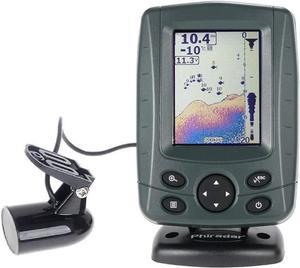 FF688C 3.5" Phiradar Color LCD Boat Fish Finder 200KHz/83KHz Dual Sonar Frequency 80M 240ft Detection Muti-language Auto zoom