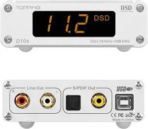 Topping D10s Mini USB DAC CSS XMOS XU208 ES9038Q2M OPA2134 Audio Amplifier Decoder Sliver