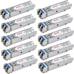 10Pack 1.25G SFP Transceiver 1000Base-lx Module, 1310nm LC Single Mode Module, up to 10 km, for Cisco GLC-LH-SMD/GLC-LH-SM/SFP-GE-L, Ubiquiti, Netgear, D-Link, Supermicro 10Pack 1.25G SFP Transceiver 1000Base-lx Module, 1310nm LC Single Mode Module, up to 10 km, for Cisco GLC-LH-SMD/GLC-LH-SM/SFP-GE-L, Ubiquiti, Netgear, D-Link, Supermicro