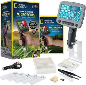 Digital Microscope for Kids  40-Piece Handheld Microscope, Lightweight, Portable, Capture 1080p Photos & Video on Micro SD Card, Tilting 4.3-Inch LCD Screen, 800x Magnification