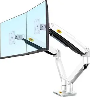 NB North Bayou Dual Monitor Desk Mount Stand Full Motion Swivel Computer Monitor Arm Fits 2 Screens up to 32'' with Load Capacity 6.6~26.4lbs for Each Monitor G75-W