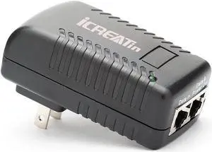 PoE Injector, 48V Power Supply Adapter,10/100Mbps IEEE 802.3af Compliant for Most POE Camera and IP Phone