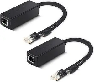 Active PoE Splitter - Power Over ethernet Splitter Adapter, 48V to 12V, IEEE 802.3af Compliant, 10/100Mbps PoE Splitter for Surveillance Camera, WAP and VoIP Phone, up to 100m, 2 Pack