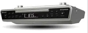 Xiaogan SKCR2713 Under Counter CD Player with Clock Radio and Bluetooth, Silver