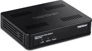 TRENDnet Ethernet Over Coax MoCA 2.5 Adapter, TMO-312C, Backward Compatible with MoCA 2.0/1.1/1.0, RJ-45 Gigabit LAN Port, Supports Net Throughput up to 1Gbps, Support up to 16 Nodes, Black