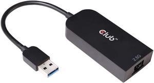 CLUB 3D CAC-1420 USB 3.2 Type A to RJ45 2.5 Gigabit LAN Ethernet Cable Adapter Windows 10, 8.1, Mac OSX 10.6 to 10.13