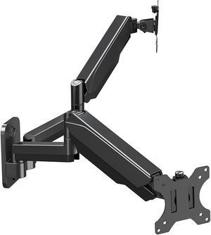 MOUNT PRO Dual Monitor Wall Mount for 13 to 32 Inch Computer Screens, Gas Spring Wall Monitor Arm for 2 Monitors, Each Holds Up to 17.6lbs, Full Motion Wall Monitor Mount with VESA 75x75/100x100