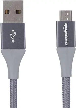 South City Mall Double Braided Nylon USB 2.0 A to Micro B Cable, 10 Feet, Dark Gray