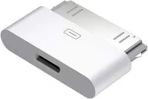 30-Pin to Lightning Adapter MFi Certified 8-Pin Female to 30 Pin Male Dock Connector iPhone Charging Sync Converter Compatible iPhone 4/4s/iPad/iPod Touch White (No Audio)