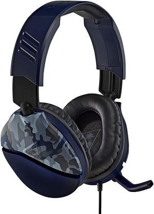 Turtle Beach Recon 70 Multiplatform Gaming Headset for Xbox Series X|S, PS5, Nintendo Switch, PC, Mobile w/ 3.5mm Wired Connection - Flip-to-Mute Mic, 40mm Speakers, Lightweight Design  Blue Camo