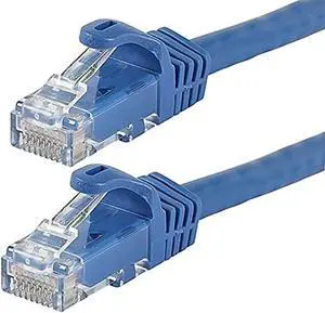 M Cat6 Ethernet Patch Cable - 0.5 Feet - Blue (12-Pack) Snagless RJ45, 550MHz, UTP, Pure Bare Copper Wire, 24AWG - FLEXboot Series