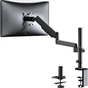 WALI Premium Single LCD Monitor Desk Mount Fully Adjustable Gas Spring Stand for Display 17-32 inch, 17.6lbs Weight Capacity GSDM001