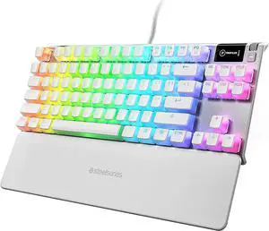 SteelSeries Apex 7 TKL Compact Mechanical Gaming Keyboard  OLED Smart Display  USB Passthrough and Media Controls  Linear and Quiet  RGB Backlit (Red Switch) - Ghost