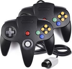 2 Pack N64 Controller, iNNEXT Classic Wired N64 64-bit Game pad Joystick for Ultra 64 Video Game Console N64 System (Black)