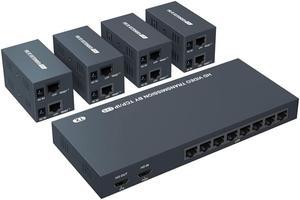 HDMI Extender Over Cat5e/6, Extend 4K @ 30Hz Audio Video Up to 100m (328ft), Support EDID - POC Function