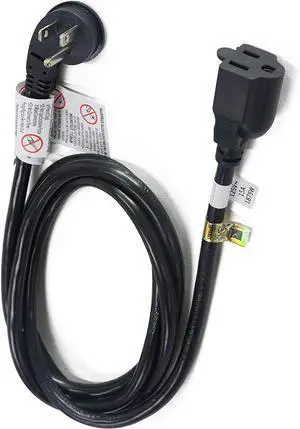 FIRMERST 10ft 1875W Flat Plug Extension Cord 14 AWG Black 15A
