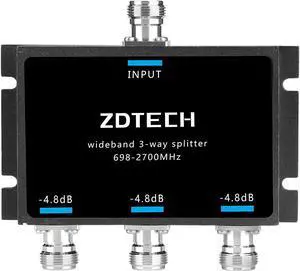 South City Mall WideBand 3-Way Splitter with N-Female Connectors 50 Ohm Signal Splitter for 3G/4G/LTE(698-2700MHz)
