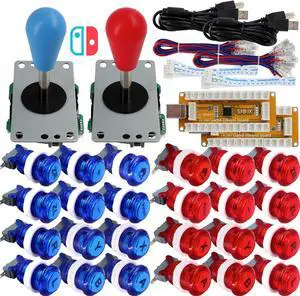 SJ@JX Arcade Game Controller USB Encoder 2 Player Gamepad Microswitch Button 8way Joystick for Nintendo Switch PC PS3 Retropie Raspberry Pi MAME