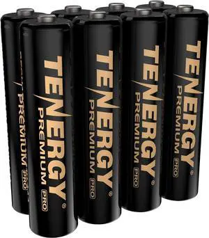 Tenergy Premium PRO Rechargeable AAA Batteries, High Capacity 1100mAh NiMH AAA Battery, 8 Pack Rechargeable Batteries