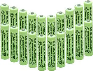 Solar Light Batteries AAA Triple A NiMH 600mAh 1.2V Rechargeable for Garden Solar Lights Remotes Mice(20Pcs)
