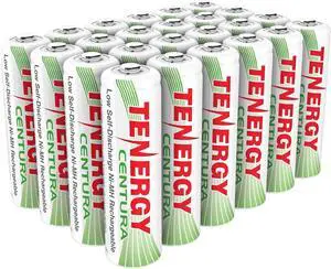 Tenergy AA Rechargeable NIMH Battery 2000mAh Pre-Charged Household Battery Low Self Discharge High Performance AA Battery Pack for Remote Controller/Toys/Flashlight/Mice, 24 Pack