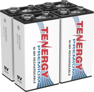 Tenergy Premium 9V Batteries Rechargeable High Drain 250mAh NiMH 9V Square Battery for Smoke Alarm/Detector, 4 Pack Tenergy Premium 9V Batteries Rechargeable High Drain 250mAh NiMH 9V Square Battery for Smoke Alarm/Detector, 4 Pack