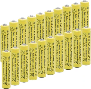 AAA NiCd 600mAh 1.2V Solar Batteries for Outdoor Solar Garden Lights,Remotes,Toys,Mouse(20 Pack AAA) AAA NiCd 600mAh 1.2V Solar Batteries for Outdoor Solar Garden Lights,Remotes,Toys,Mouse(20 Pack AAA)