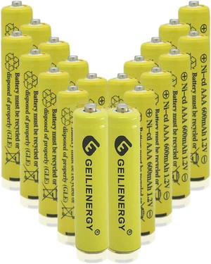 NiCd AAA 1.2V 600mAh Triple A Rechargeable Batteries for Solar Light Solar Lamp Garden Light(20 PCS) NiCd AAA 1.2V 600mAh Triple A Rechargeable Batteries for Solar Light Solar Lamp Garden Light(20 PCS)
