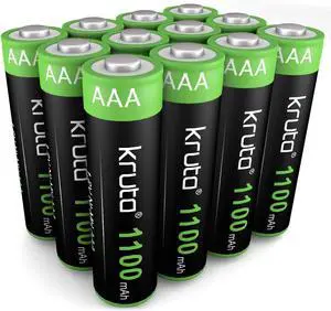 Kruta Solar Lights Batteries AAA 1100mah High Capacity 1.2V Ni-MH Rechargeable AAA Solar Battery for Outdoor Solar Lights, Battery String Lights, TV Remotes, Wireless Mouses (AAA1100 Pack 12)