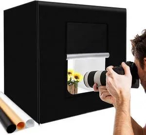 Photo Light Box Large Kit 27x27inch/70x70cm Dimmable Photo Studio Professional Cube Shooting Tent Box with 96x2 LED Lights Strips 3xPVC Backgrounds for Jewelry Product Photography (6000lm,CRI:95+)