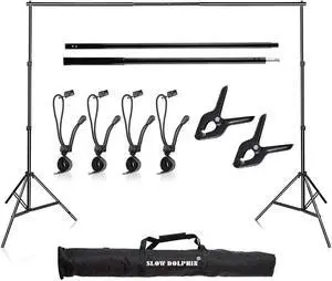 Photo Video Studio 10x7ft(WxH) Adjustable Backdrop Support System Kit Background Stand with Carry Bag