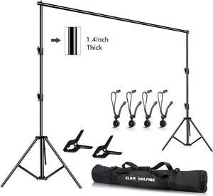 Photo Video Studio 12ft (W) x 10ft (H) Heavy Duty Adjustable Photography Backdrop Stand Background Support System Kit with Carry Bag
