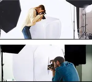 Bestshoot 24" Portable Photo Studio Shooting Tent Light Box Cube Diffusion Softbox Tent with 4 Colors Backdrops (Red Dark Blue Black White) for Table Top Indoor Outdoor Photography