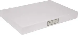 Bigso Sven Fiberboard Classic Hinged Document Box - File Organizer for Important Paperwork - Durable Document Storage Box with Hinged Lid & Metal Label Window - 1.8 in x 13.2 in x 9.3 in - White