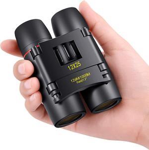 POLDR 12X25 Small Pocket Binoculars Compact Adults,Mini Kids Binoculars Boys for Bird Watching,Concert Theater Opera