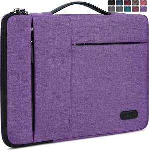 Laptop Sleeve Case 13.3-14 Inch Waterproof Durable 360 Protective Carrying Case Portable Handle Business Briefcase Compatible with MacBook Air/Pro HP ThinkPad Notebook Purple