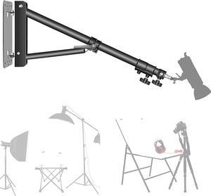 Wall Mounting Triangle Boom Arm for Ring Light, Support 180° Flexible Rotation, 28-51in Adjustable Length, Save Space, for Monolight, Softbox, Umbrella and Reflector
