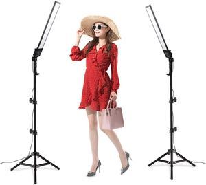 Photography Studio LED Lighting Kit Bi-Color with 192PCS LED 3200-5500K Dimmable Video Light and 2M Adjustable Light Stand Tripod for YouTube Video Filming Portraits