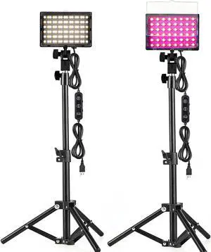 RGB Photography Lighting,USB Powered 2600K-6000K LED Tabletop Light with Stand, for Zoom Calls Video Conference Webcam Meeting Tiktok Game Streaming YouTube Photo Video Studio Shooting 2 Packs