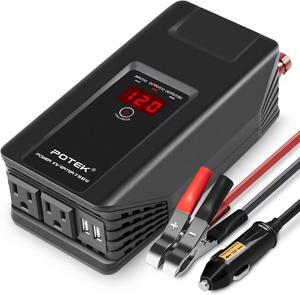 750W Power Inverter 12V DC to 110V AC Car Adapter with Two USB and AC Charging Ports for Laptop,Tablet, Smartphone,Camera and More