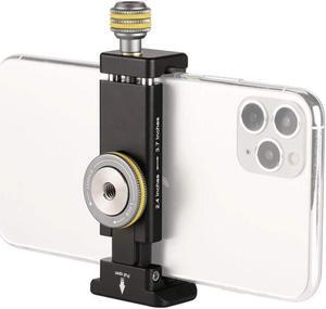 Phone Mount for Tripod, Smartphone Tripod Adapter for iPhone Samsung Cell Phone Stand Holder with Cold Shoe and Arca Swiss Quick Release Plate for iPhone 15 Pro Max Galaxy S24