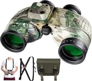 10X50 Marine Binoculars for Adults, Waterproof Binoculars with Rangefinder Compass,BAK4 Prism Navigation Birdwatching Hunting (Camouflage)